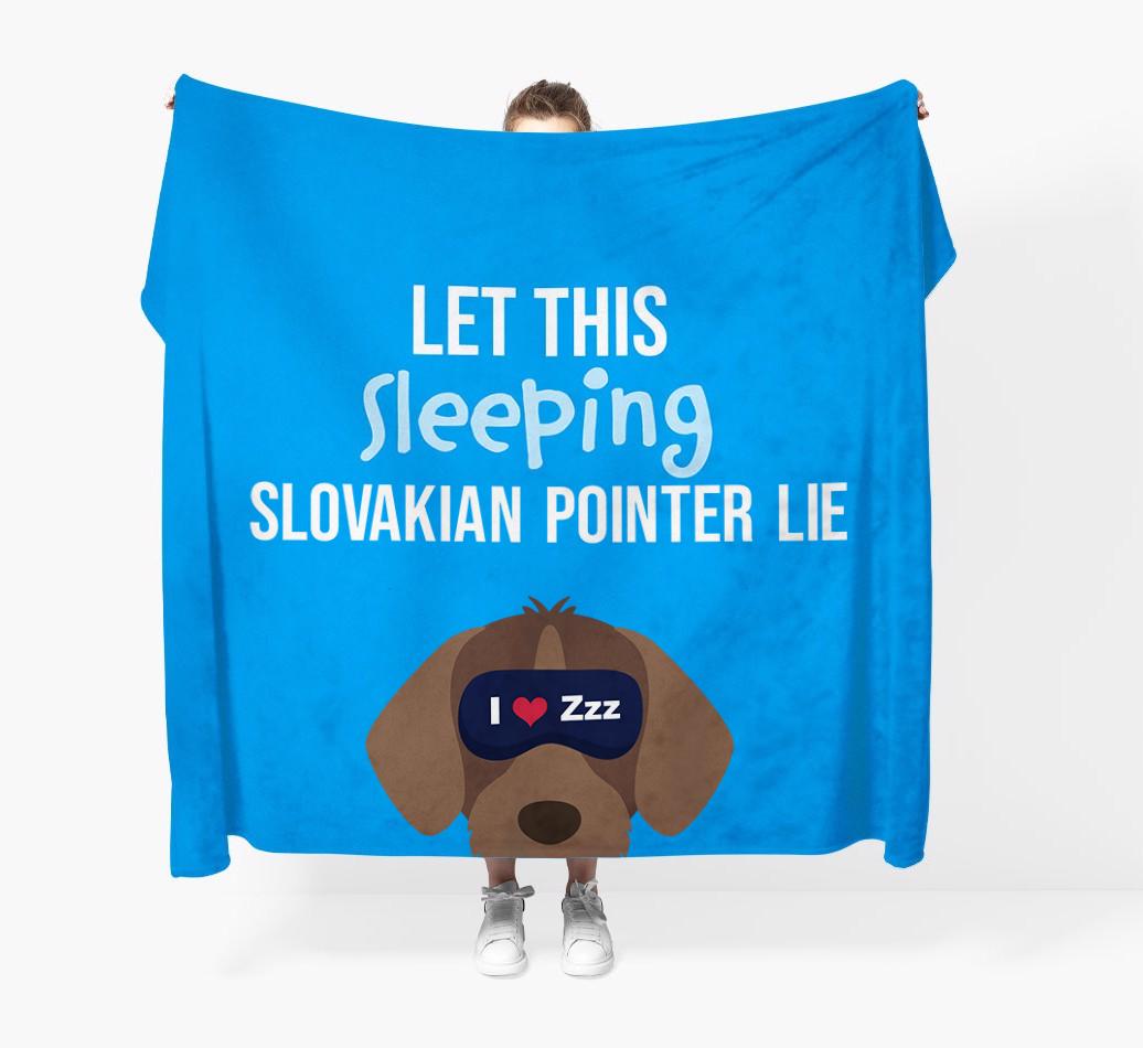 'Let that sleepy dog lie' - Personalized {breedFullName} Blanket