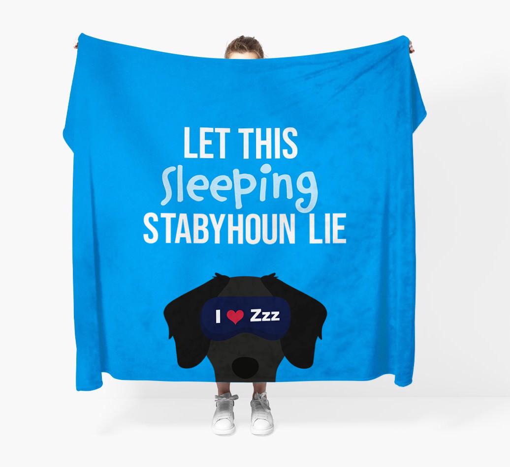 'Let that sleepy dog lie' - Personalized {breedFullName} Blanket