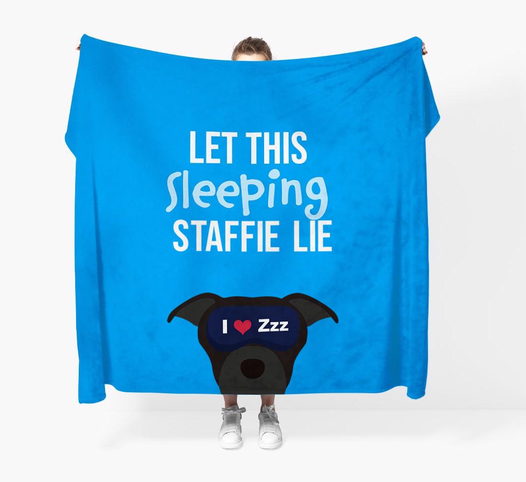 'Let that sleepy dog lie' - Personalized {breedFullName} Blanket