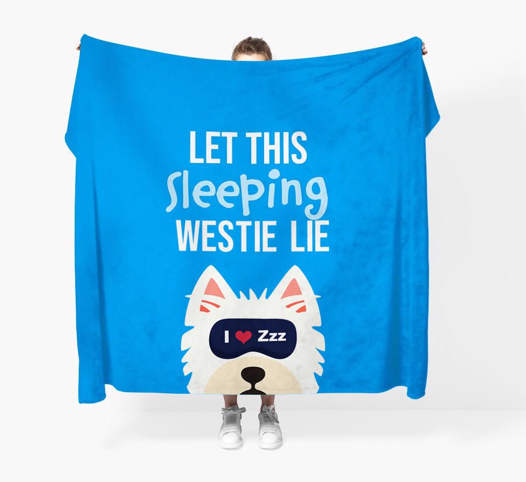'Let that sleepy dog lie' - Personalized {breedFullName} Blanket