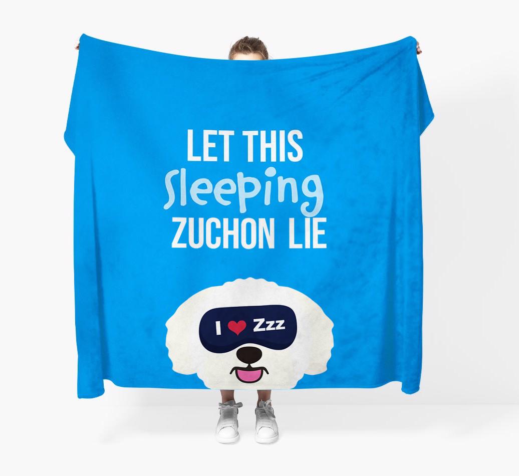 'Let that sleepy dog lie' - Personalized {breedFullName} Blanket