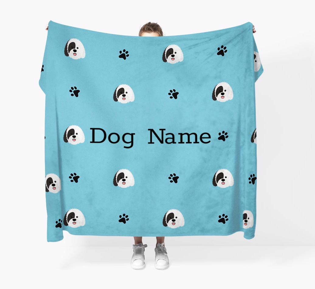 'Paw Pattern' - Personalised {breedFullName} Blanket