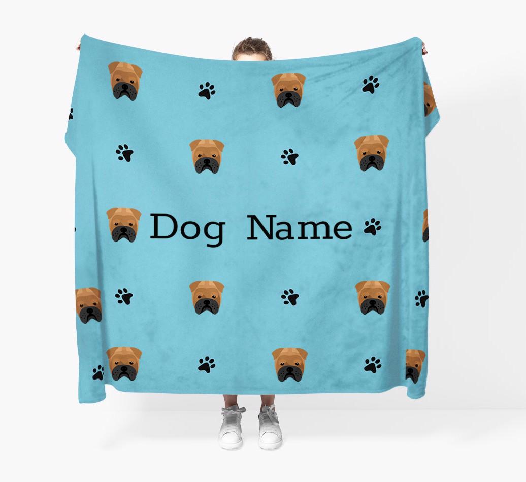 'Paw Pattern' - Personalized {breedFullName} Blanket