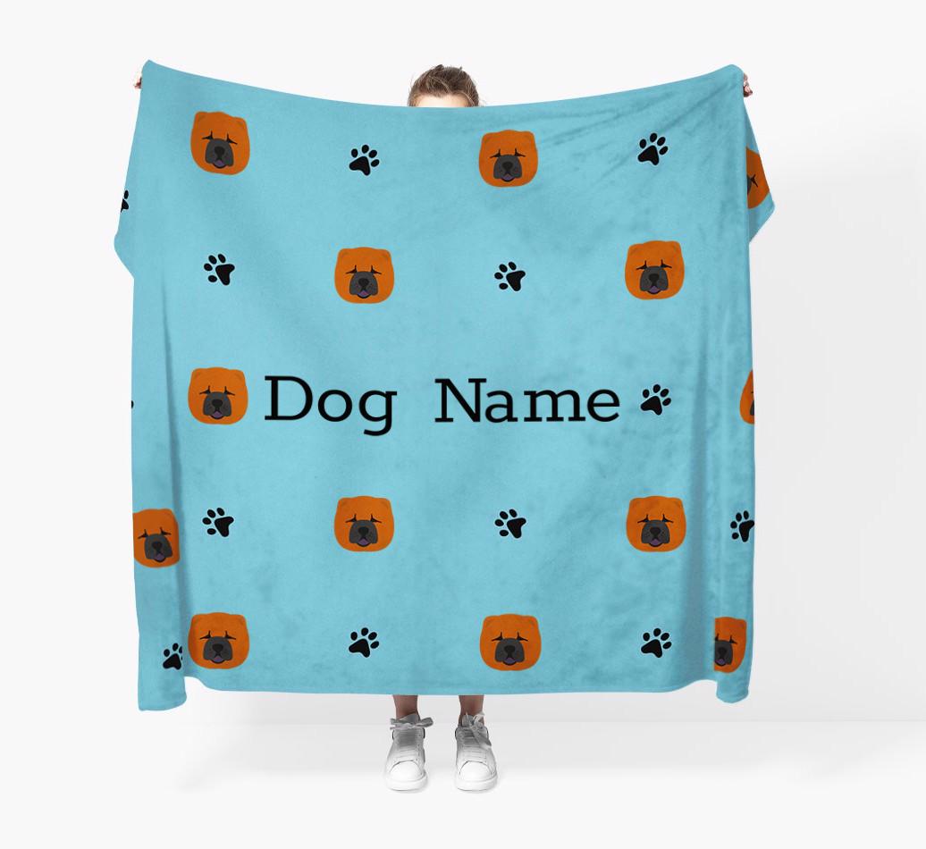 'Paw Pattern' - Personalized {breedFullName} Blanket