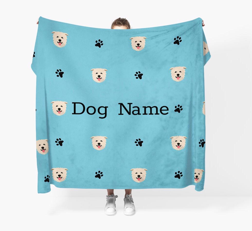 'Paw Pattern' - Personalized {breedFullName} Blanket