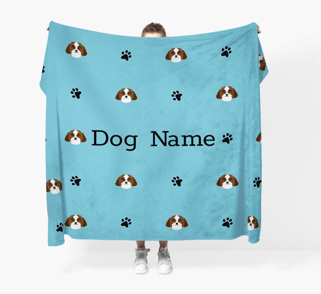 'Paw Pattern' - Personalized {breedFullName} Blanket
