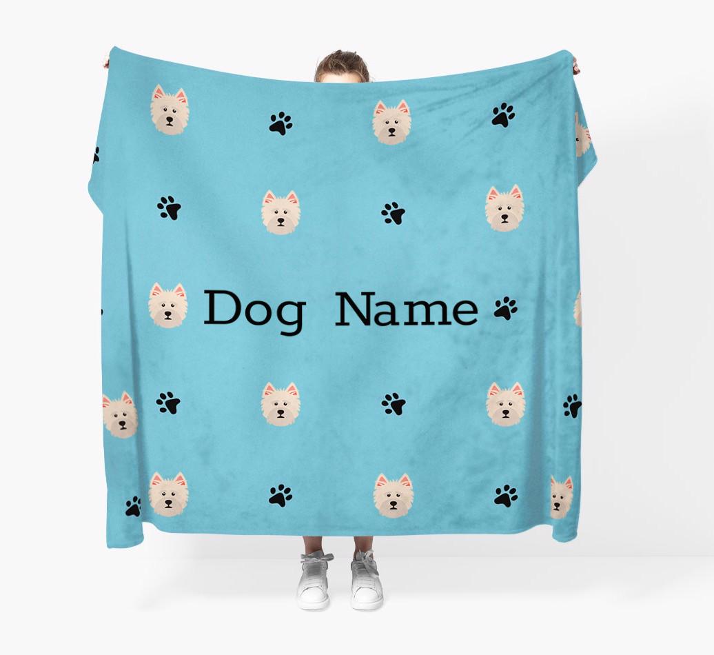 'Paw Pattern' - Personalized {breedFullName} Blanket