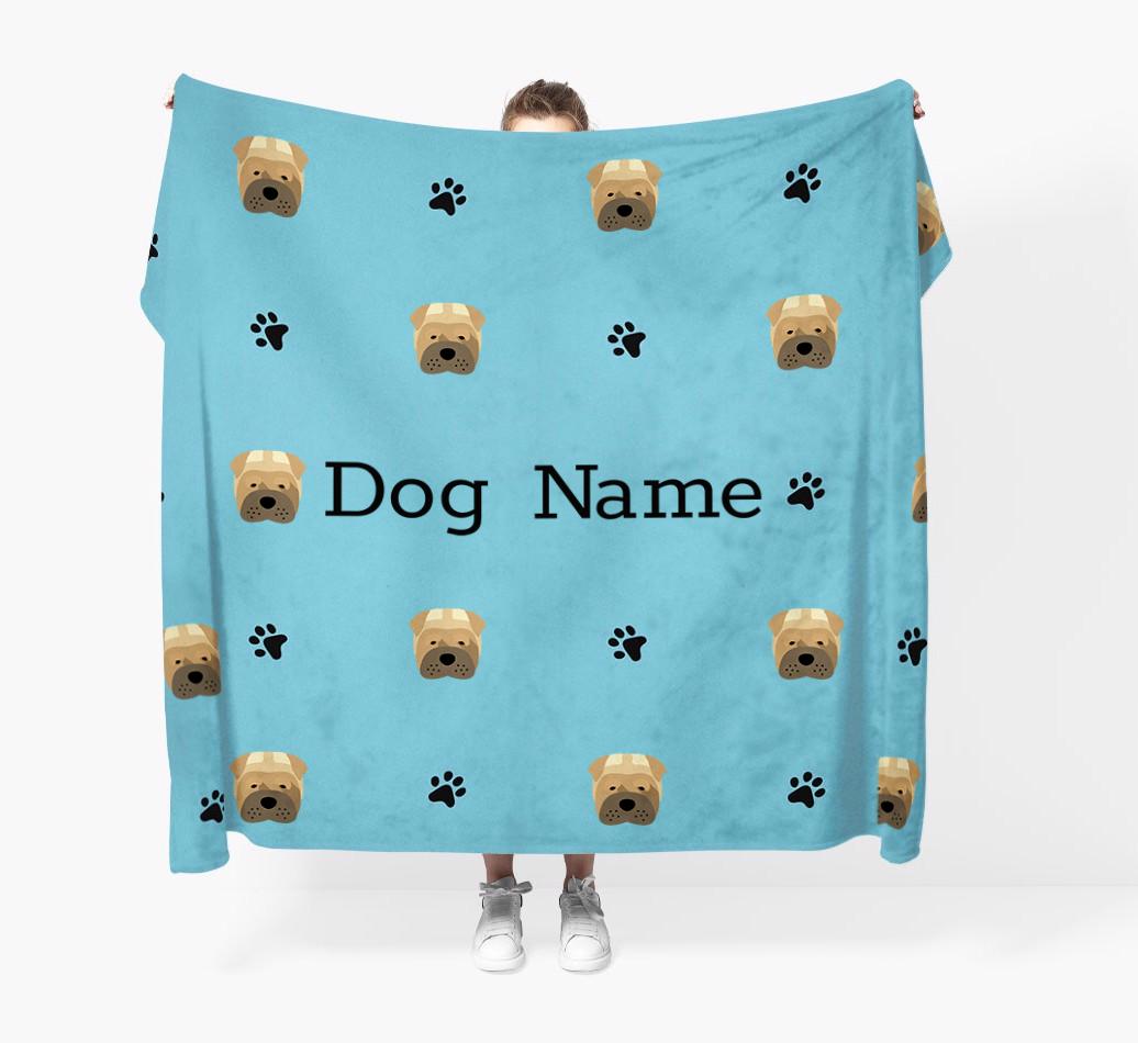 'Paw Pattern' - Personalized {breedFullName} Blanket