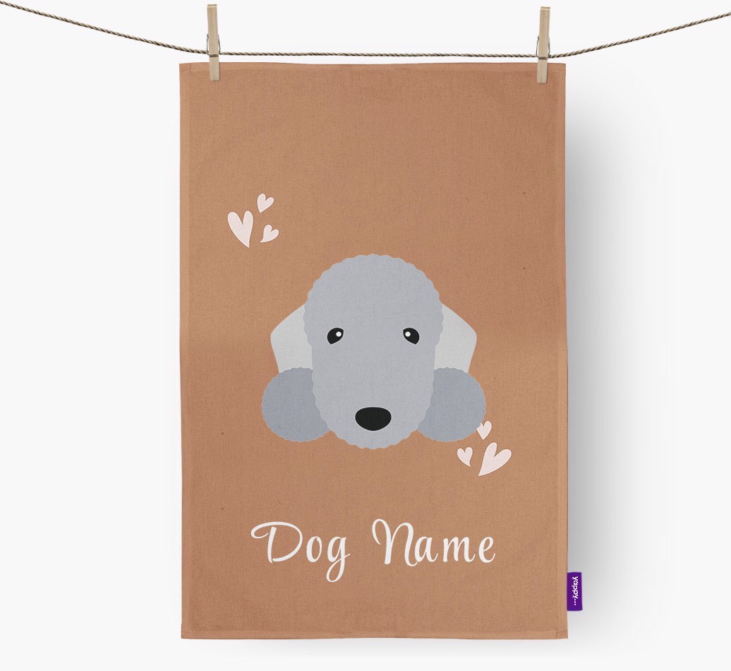 'Hearts' - Personalized {breedFullName} Dish Towel