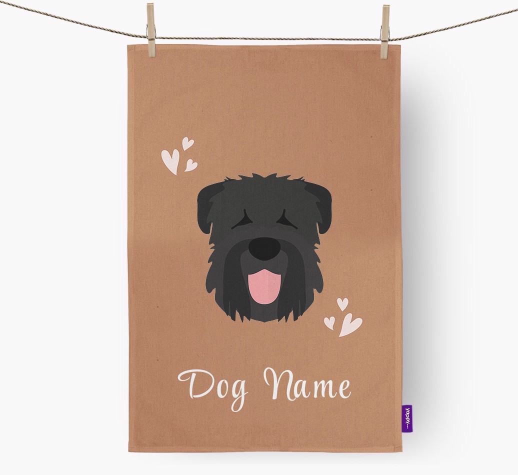 'Hearts' - Personalized {breedFullName} Dish Towel