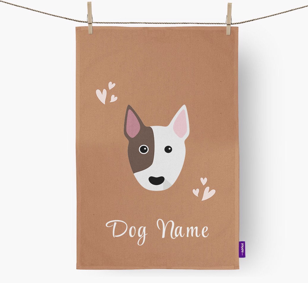'Hearts' - Personalized {breedFullName} Dish Towel