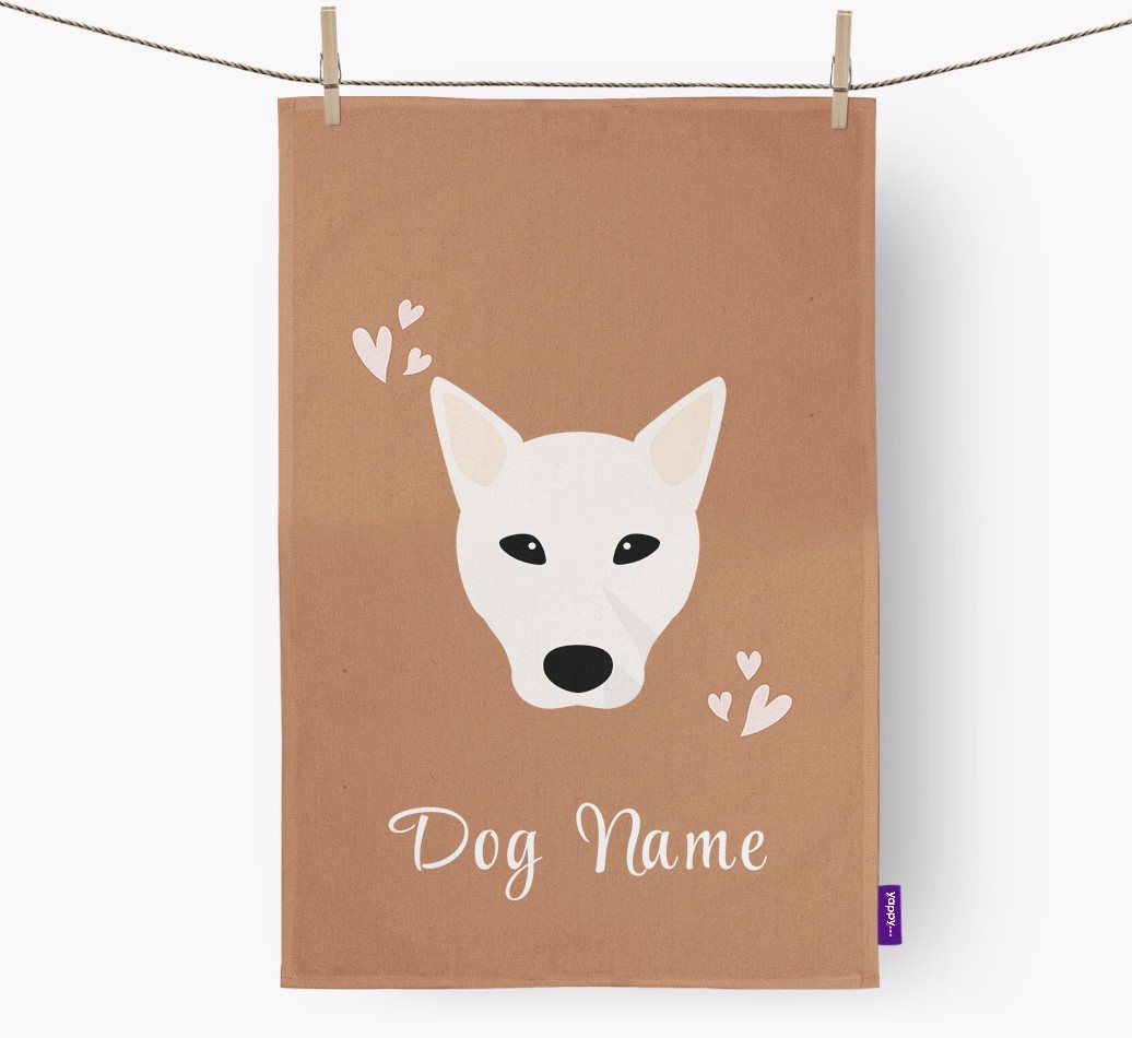 'Hearts' - Personalized {breedFullName} Dish Towel