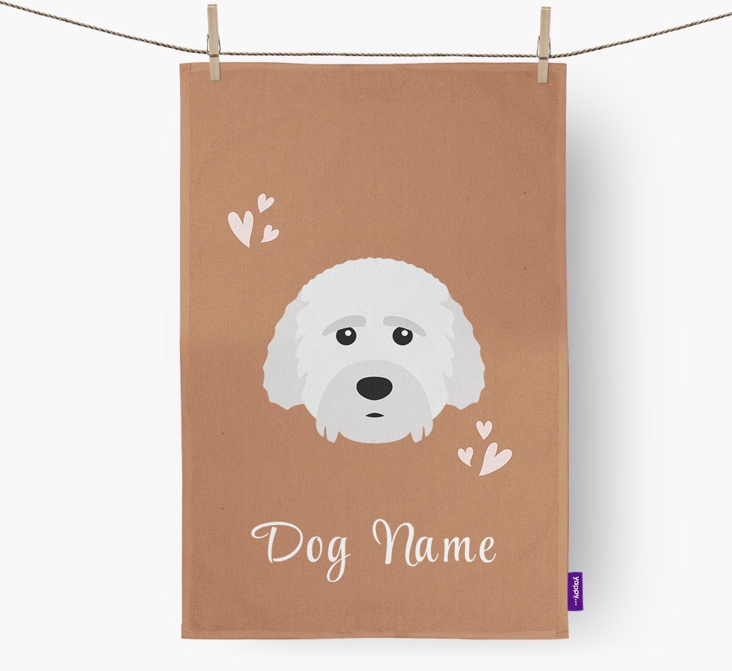 'Hearts' - Personalized {breedFullName} Dish Towel