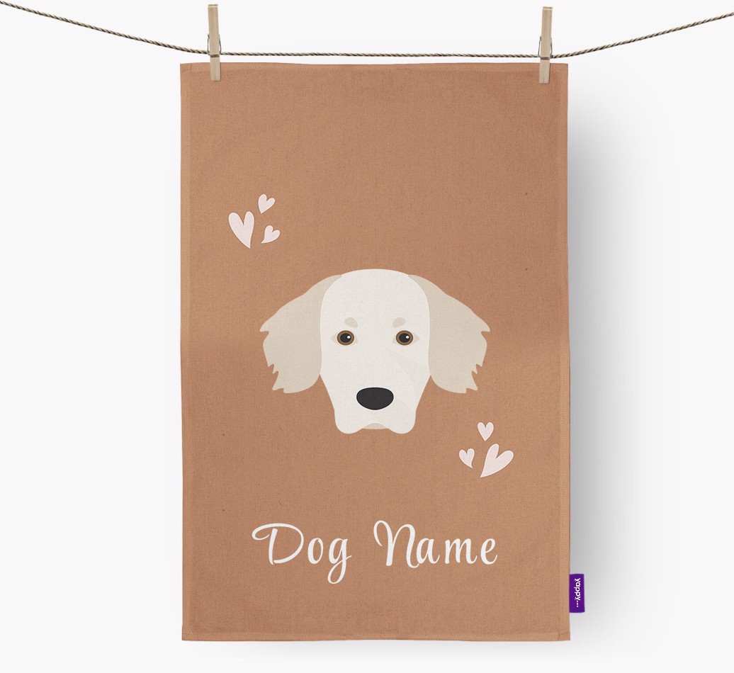 'Hearts' - Personalized {breedFullName} Dish Towel