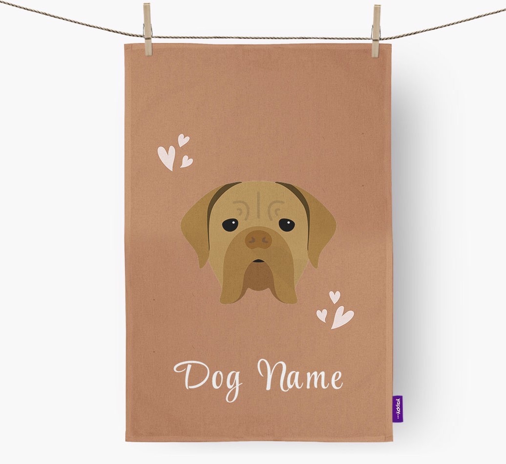 'Hearts' - Personalized {breedFullName} Dish Towel