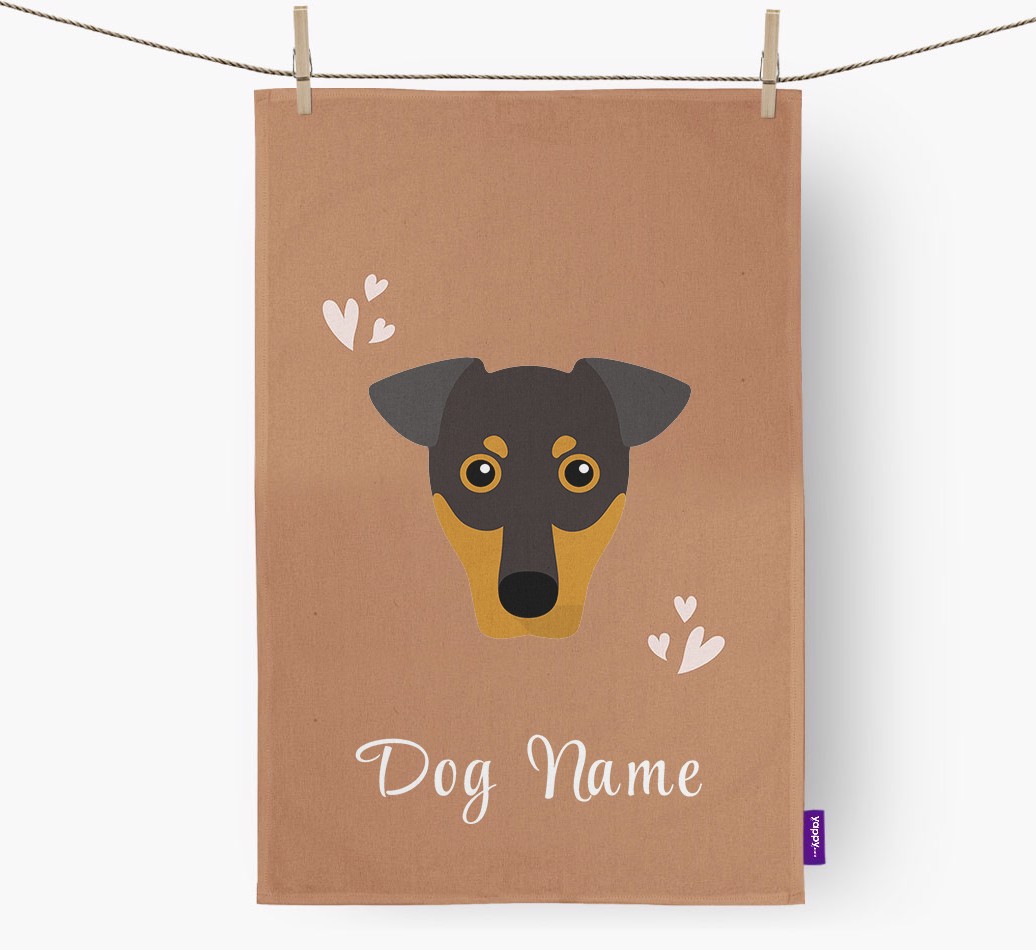 'Hearts' - Personalized {breedFullName} Dish Towel