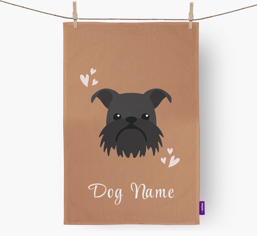 'Hearts' - Personalised {breedFullName} Tea Towel