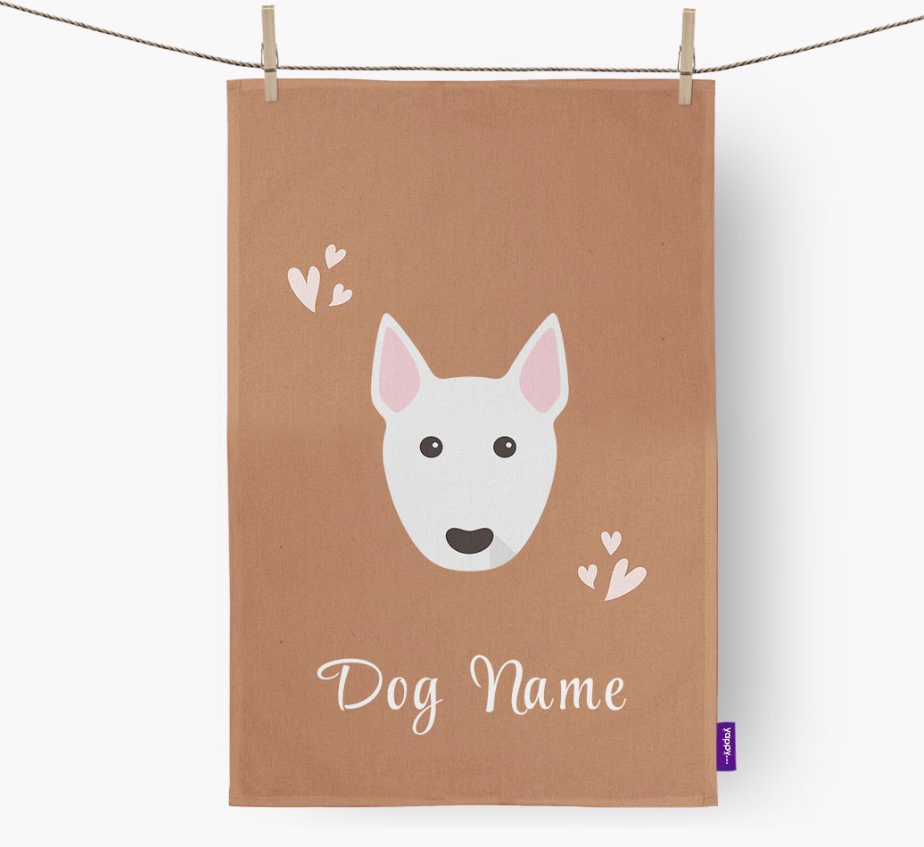 'Hearts' - Personalized {breedFullName} Dish Towel