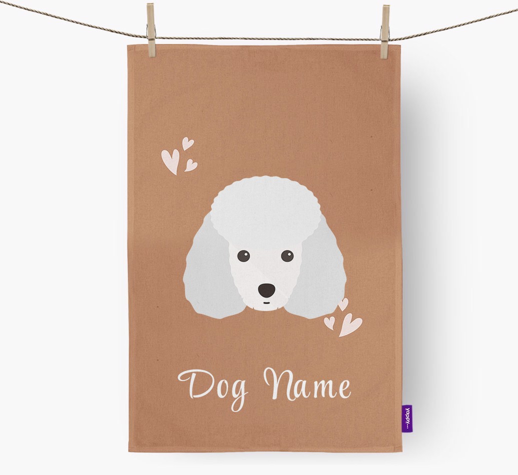 'Hearts' - Personalised {breedFullName} Tea Towel