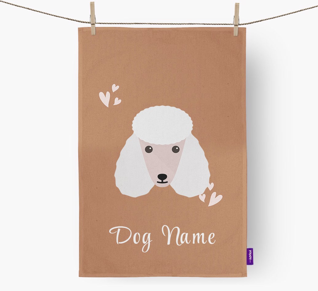 'Hearts' - Personalised {breedFullName} Tea Towel