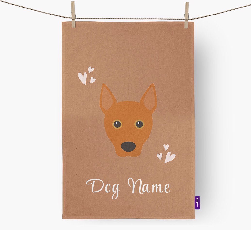 'Hearts' - Personalized {breedFullName} Dish Towel
