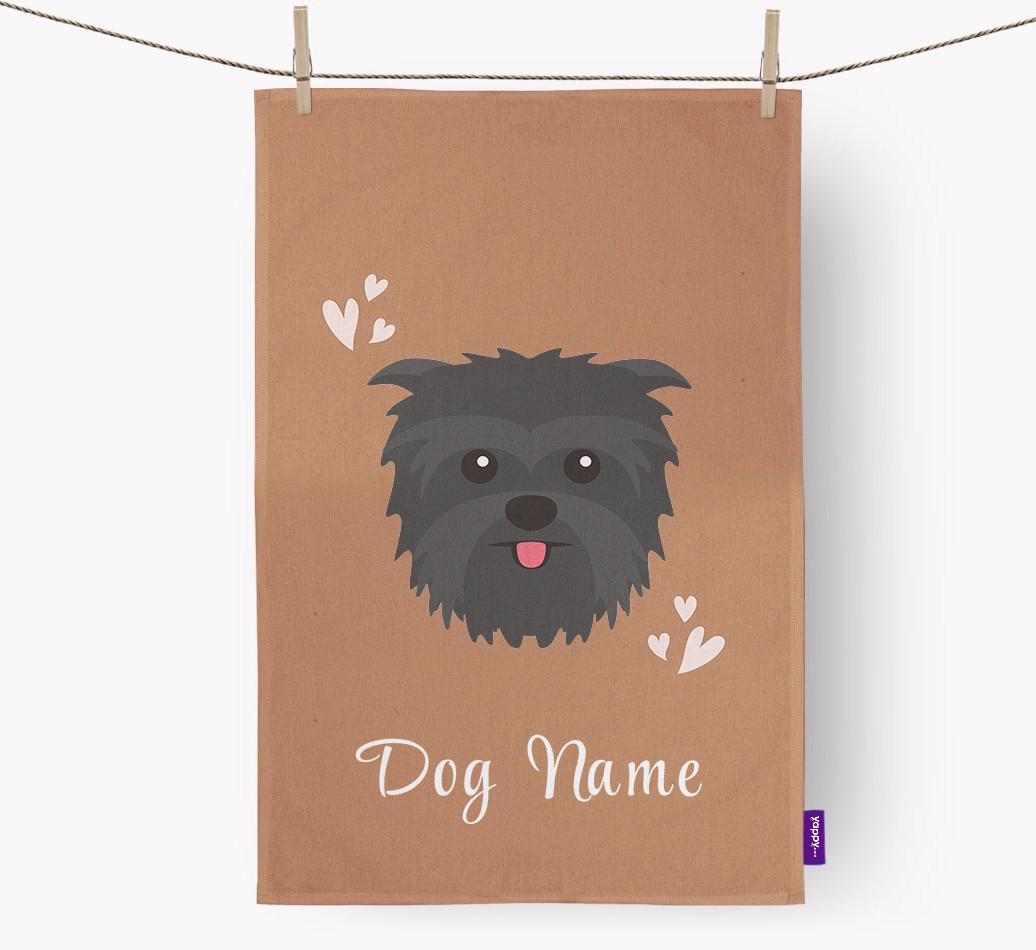 'Hearts' - Personalized {breedFullName} Dish Towel