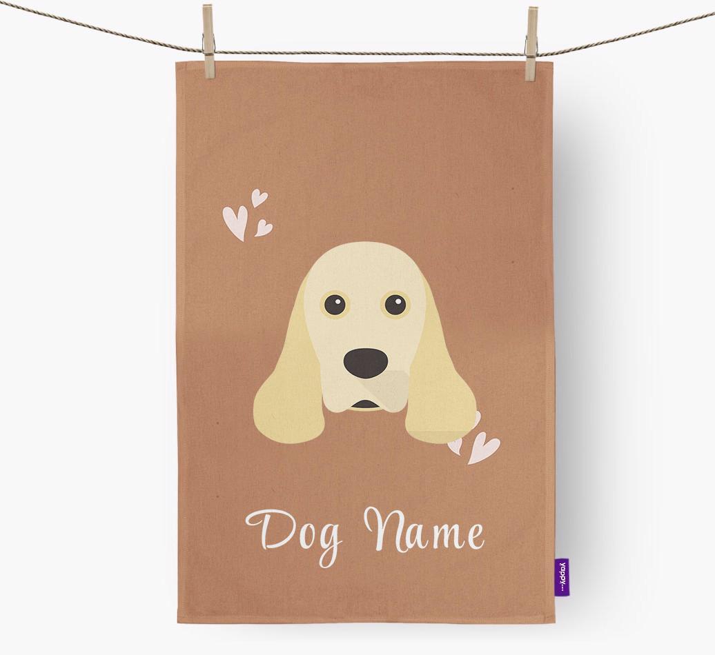 'Hearts' - Personalized {breedFullName} Dish Towel