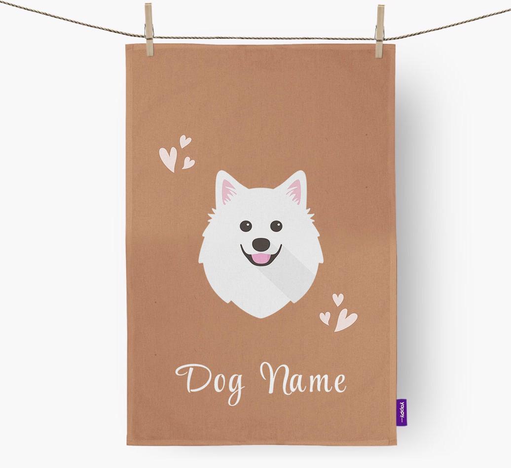 'Hearts' - Personalized {breedFullName} Dish Towel