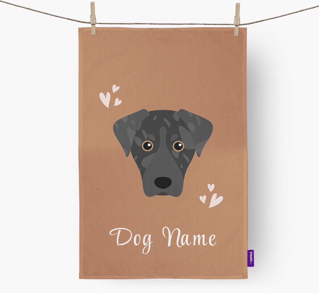 'Hearts' - Personalized {breedFullName} Dish Towel