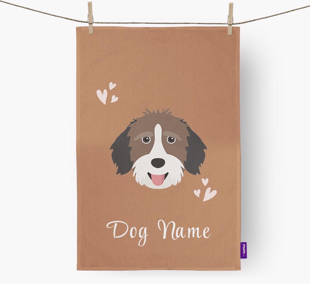 'Hearts' - Personalized {breedFullName} Dish Towel