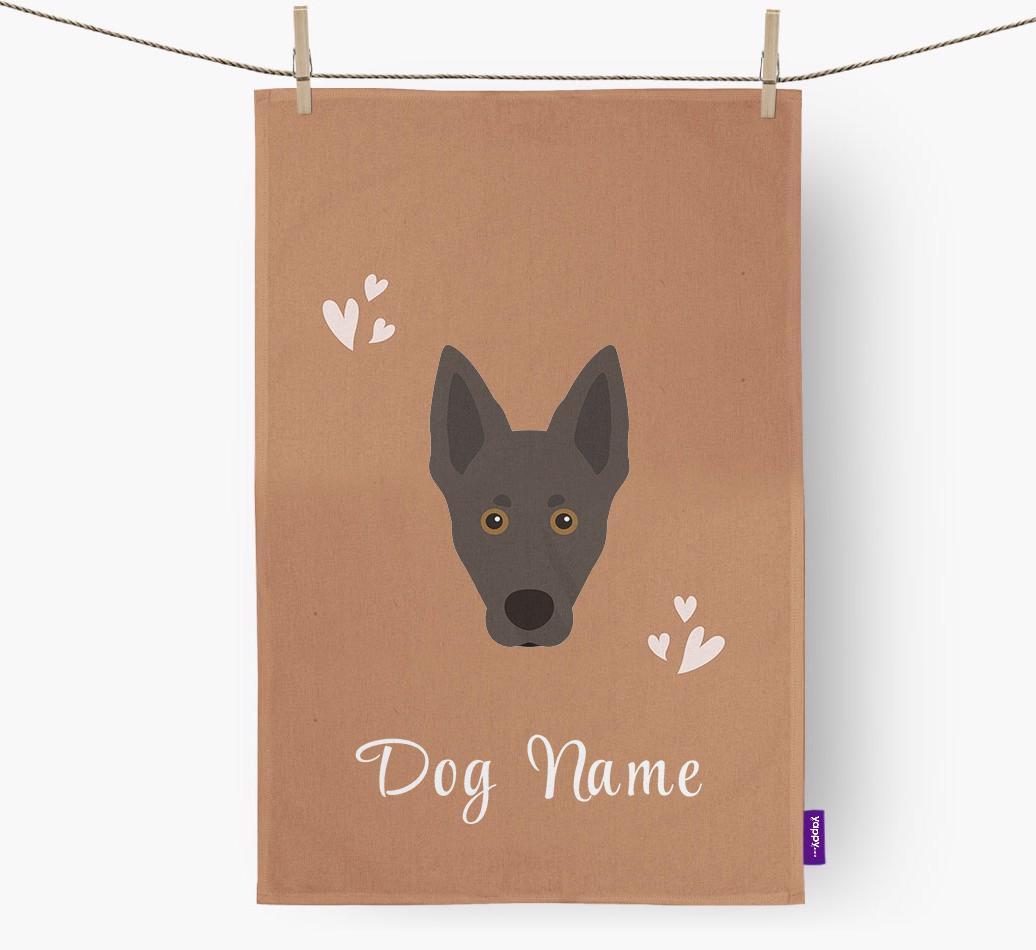 'Hearts' - Personalized {breedFullName} Dish Towel