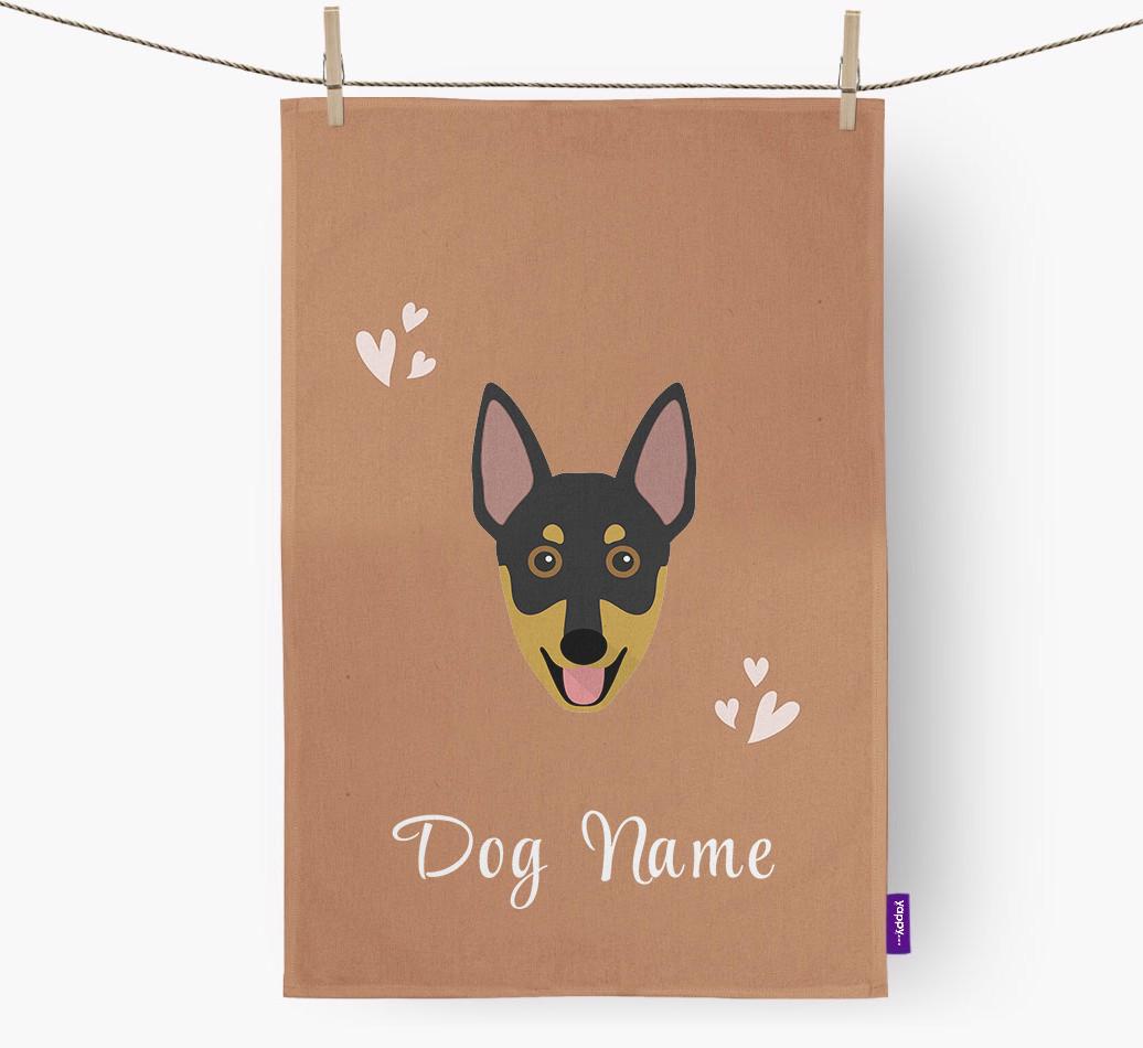 'Hearts' - Personalized {breedFullName} Dish Towel