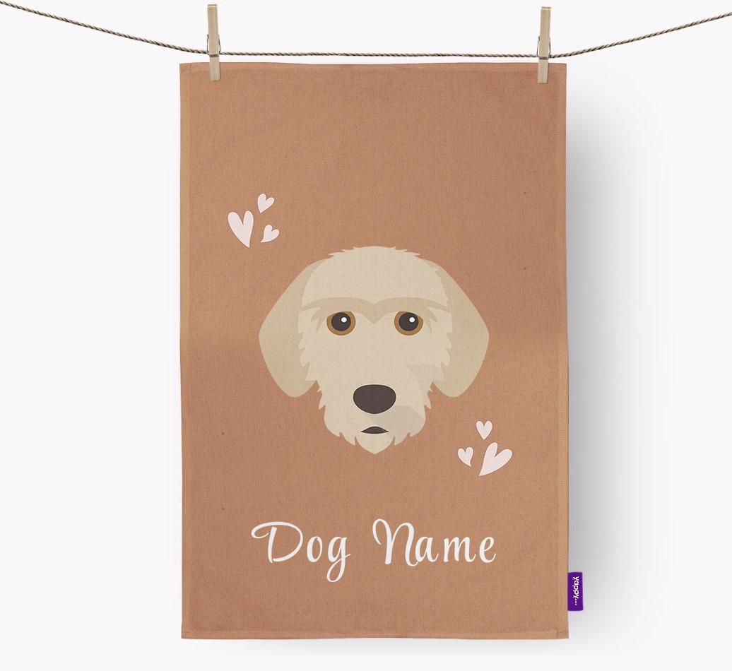 'Hearts' - Personalized {breedFullName} Dish Towel