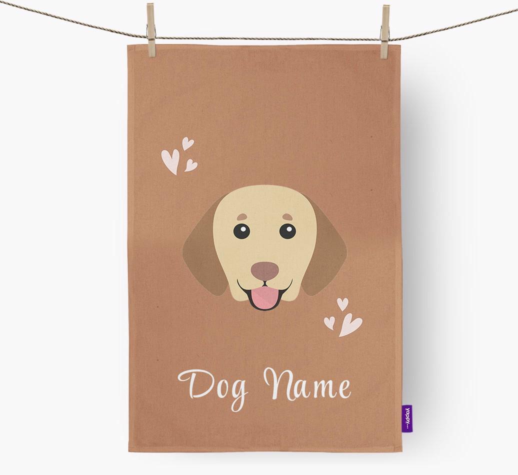 'Hearts' - Personalized {breedFullName} Dish Towel