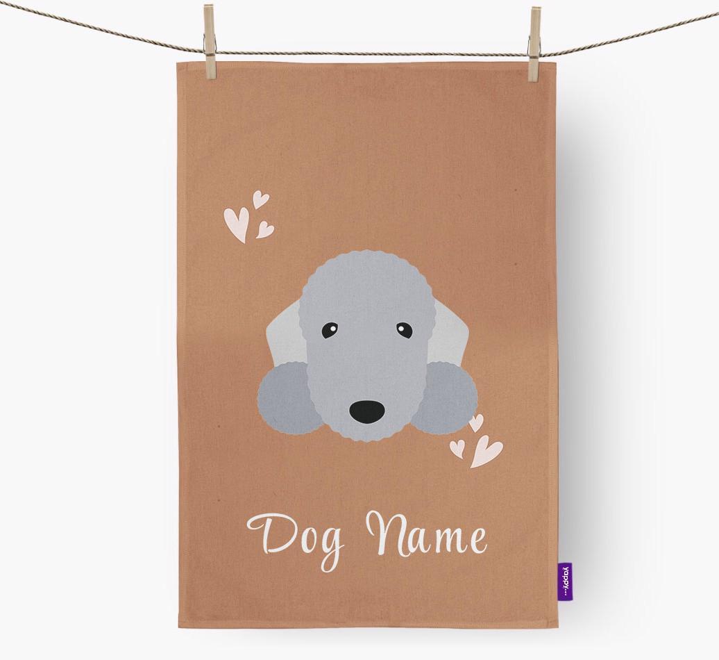 'Hearts' - Personalized {breedFullName} Dish Towel