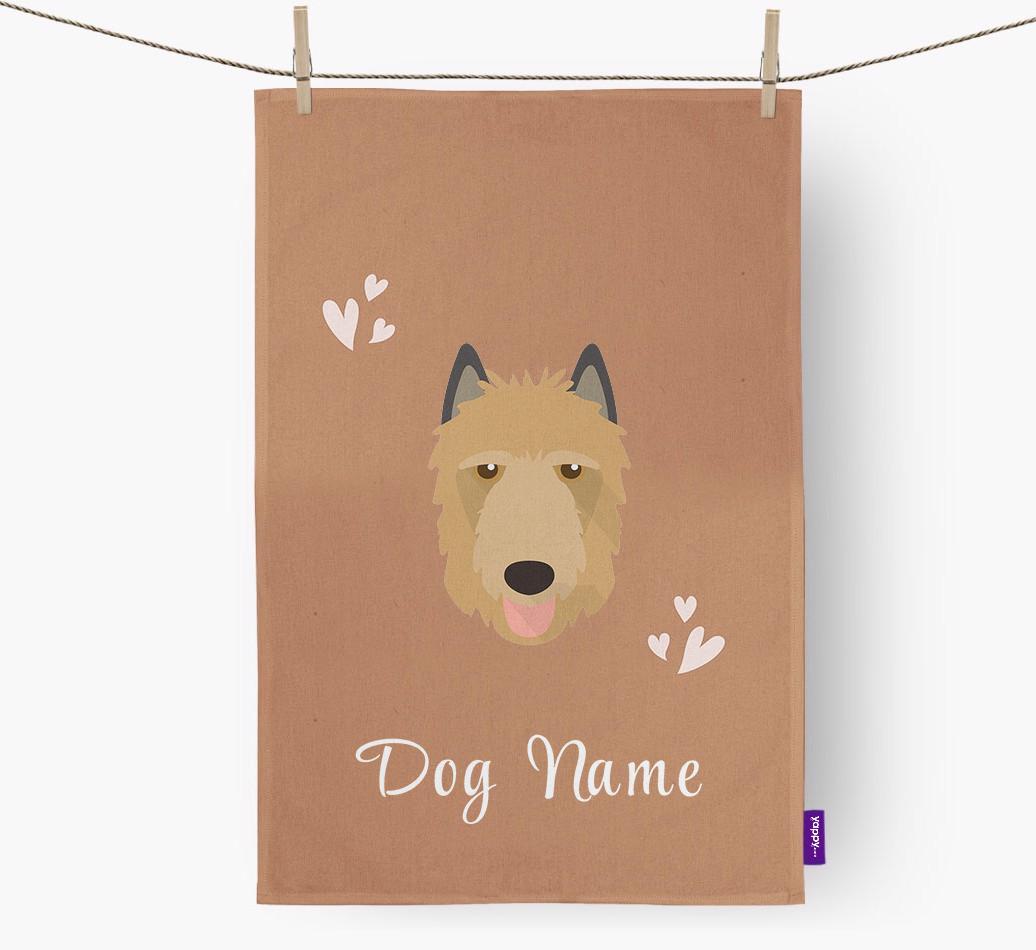 'Hearts' - Personalized {breedFullName} Dish Towel