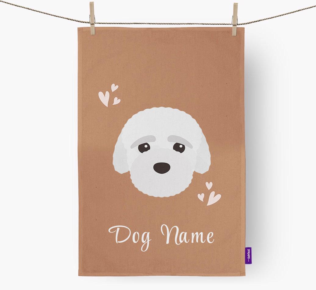 'Hearts' - Personalized {breedFullName} Dish Towel