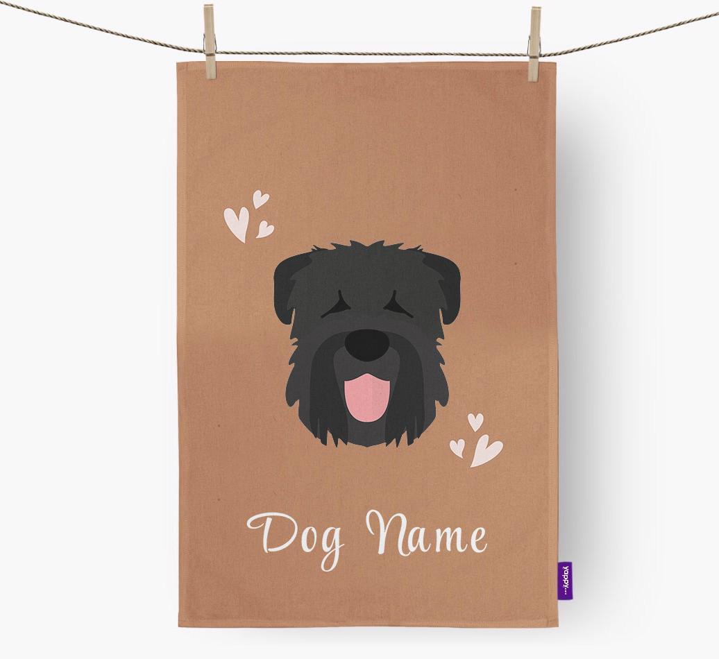 'Hearts' - Personalized {breedFullName} Dish Towel