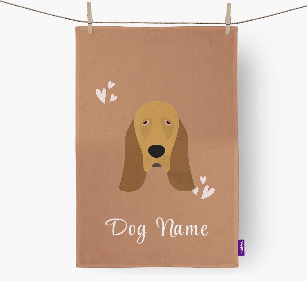 'Hearts' - Personalized {breedFullName} Dish Towel