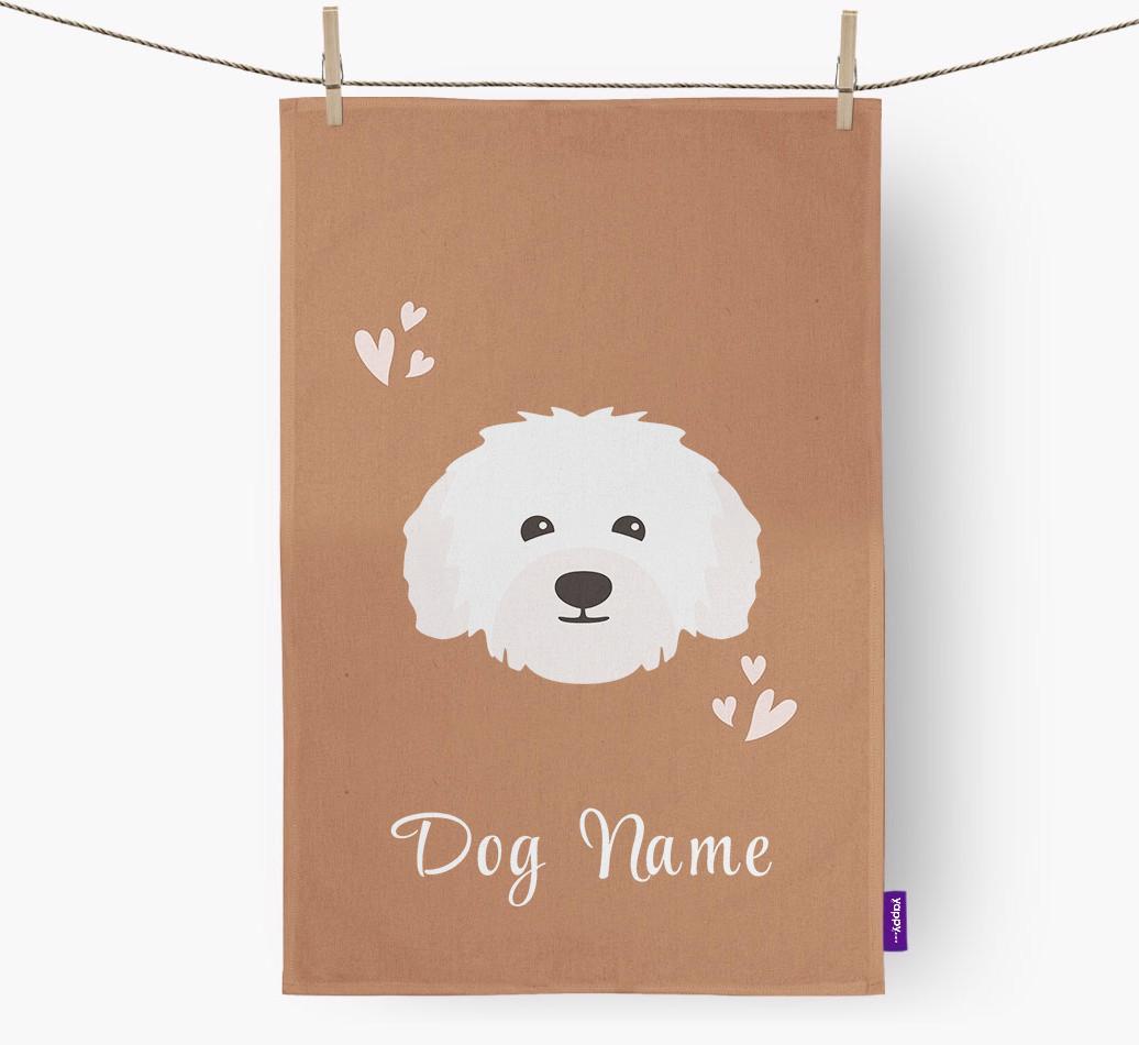 'Hearts' - Personalized {breedFullName} Dish Towel