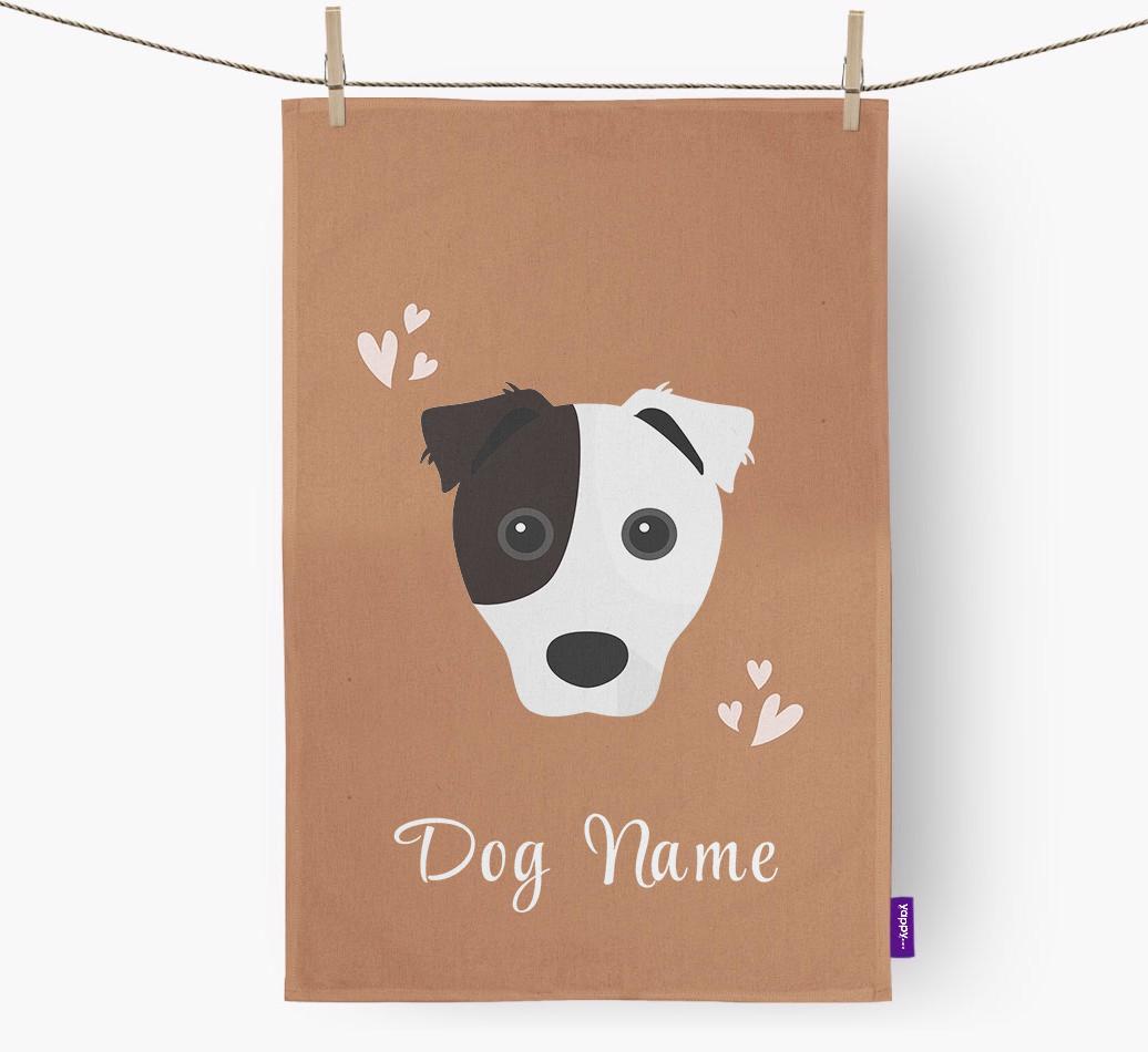 'Hearts' - Personalized {breedFullName} Dish Towel