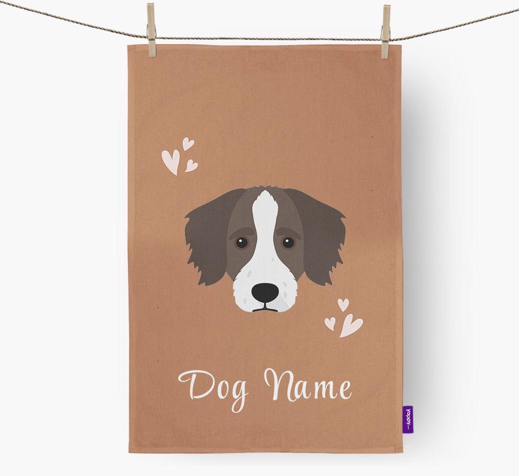 'Hearts' - Personalized {breedFullName} Dish Towel