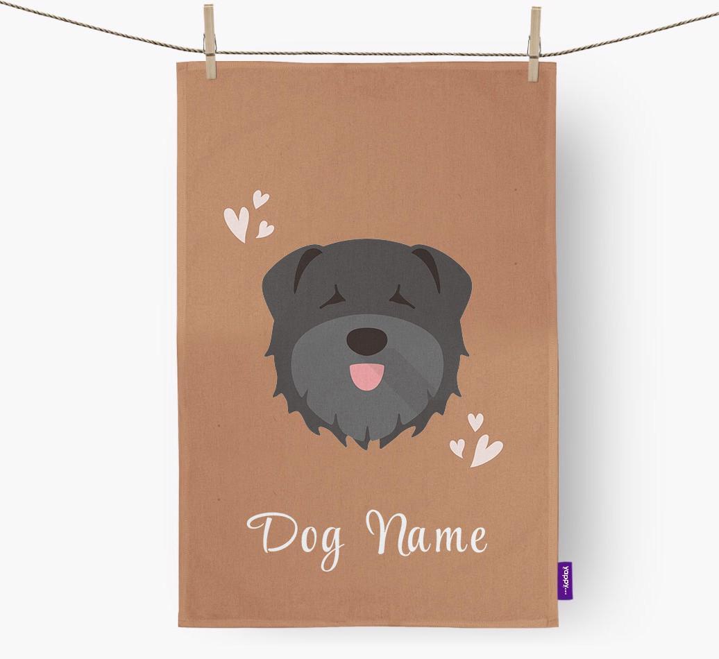 'Hearts' - Personalized {breedFullName} Dish Towel