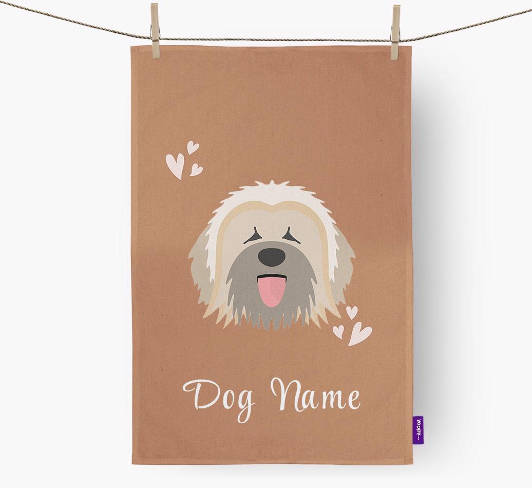 'Hearts' - Personalized {breedFullName} Dish Towel
