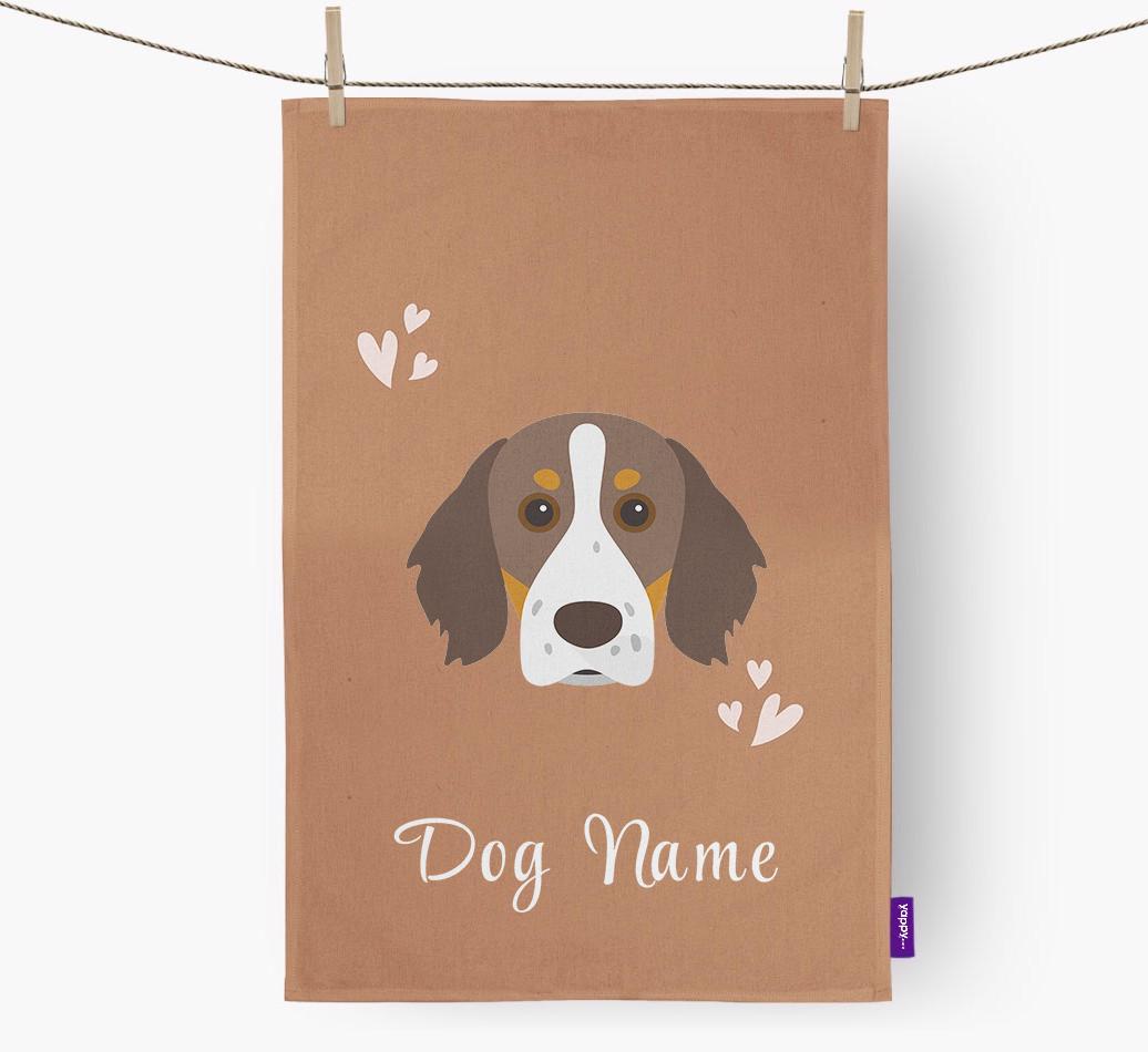 'Hearts' - Personalized {breedFullName} Dish Towel