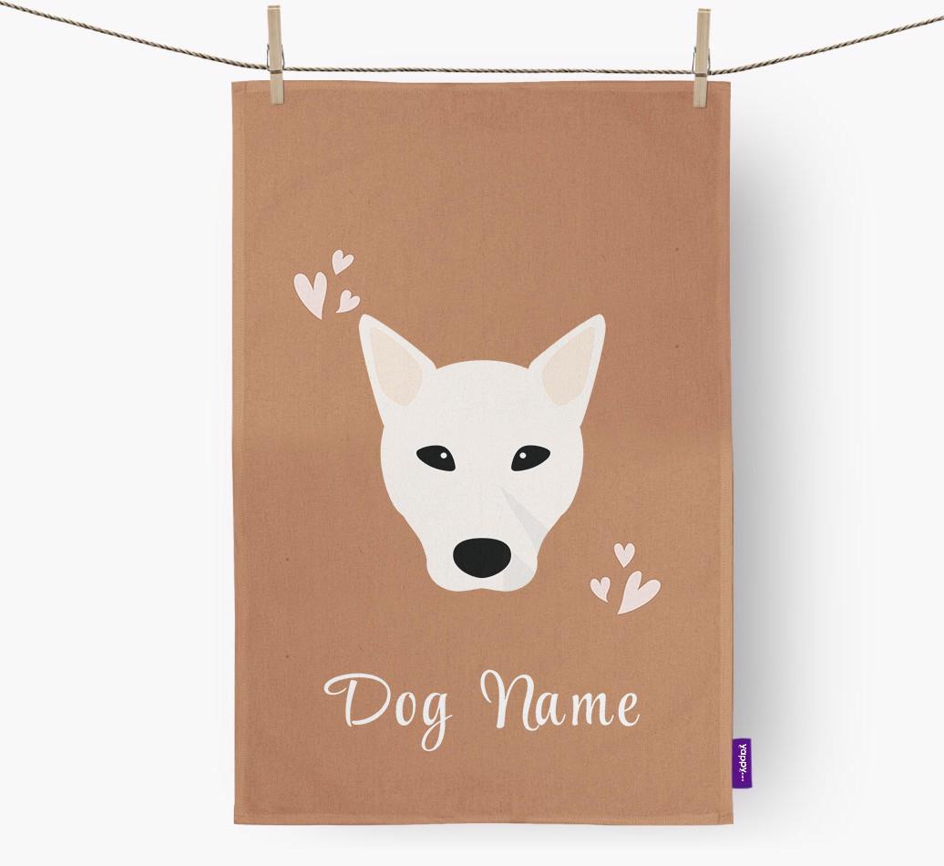 'Hearts' - Personalized {breedFullName} Dish Towel