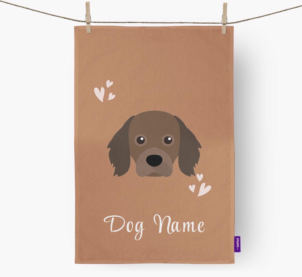 'Hearts' - Personalized {breedFullName} Dish Towel