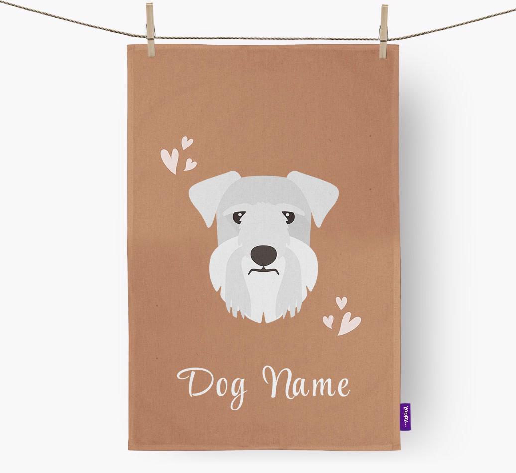 'Hearts' - Personalized {breedFullName} Dish Towel