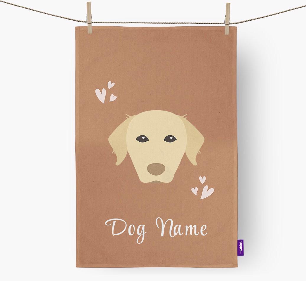 'Hearts' - Personalized {breedFullName} Dish Towel