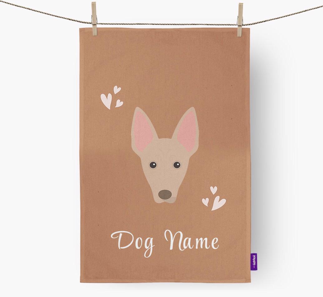 'Hearts' - Personalized {breedFullName} Dish Towel